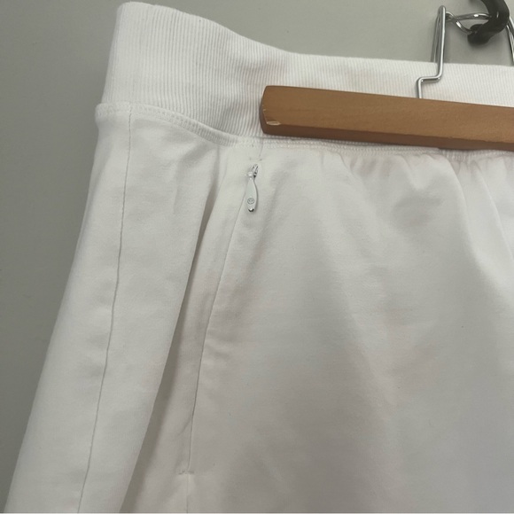 T by Talbots short mini skirt skort with zip pockets side slit white L - Picture 7 of 13